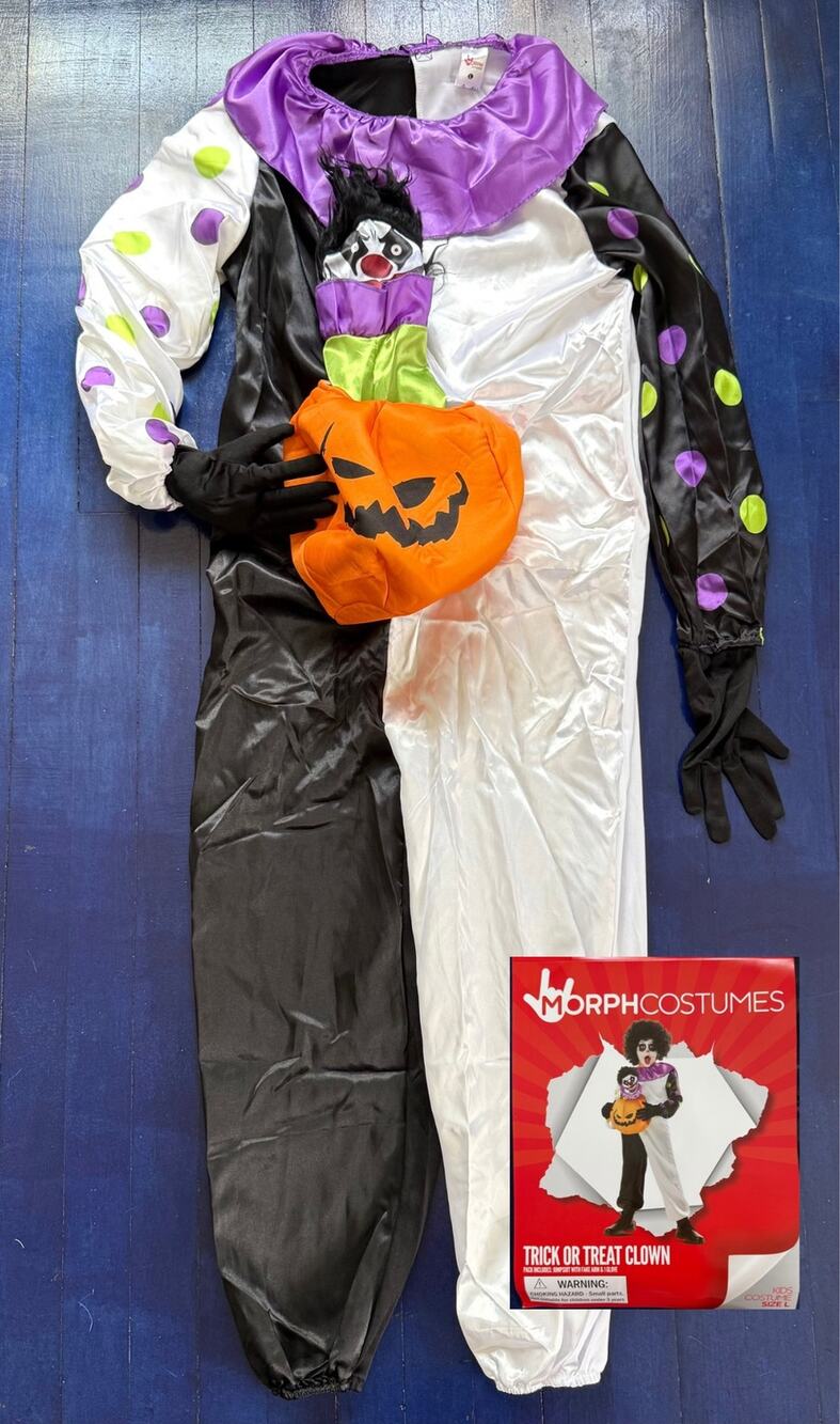 Morph Trick or Treat Halloween Costume Kids Size Medium (8) Black White NEW